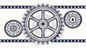 Decorative Pattern of Complex Gearwork, vector design Generative AI