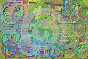 Decorative and pattern shape illustrations. Stroke, square, decoration & oval.