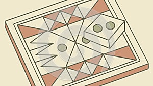 Decorative Patterned Tile: Traditional Geometric Element, vector design Generative AI