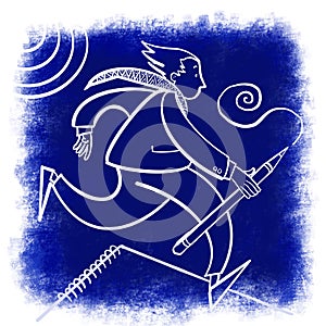 Decorative pen and ink man