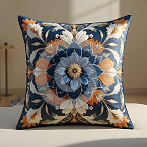 Decorative Pillow with Floral Pattern