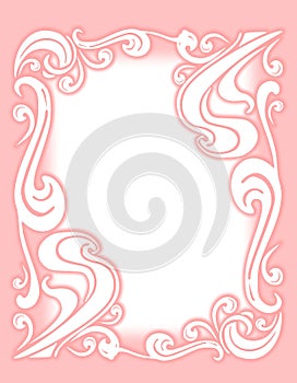 Decorative Pink Flourish Border or Frame