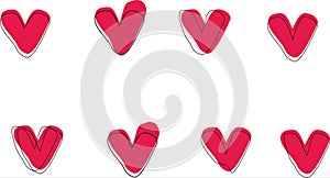 Decorative pink heart, art icon