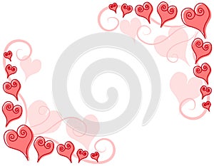 Decorative Pink Hearts Corner Borders