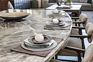 Decorative Place Settings On Counter Bar