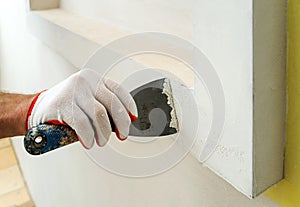 Decorative plaster coating.