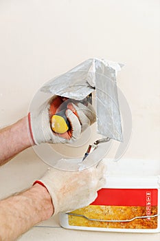 Decorative plaster coating.