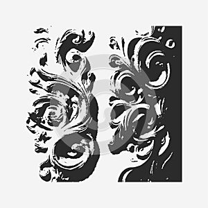 Decorative plaster curls vector texture