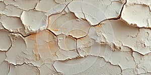Decorative plaster is used to create a textured beige wall background