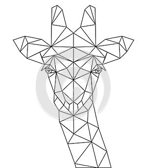 Decorative polygonal giraffe silhouette.