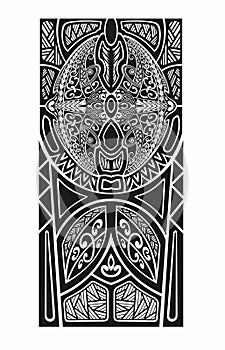 Decorative Polynesian tattoo pattern maori, samoa ornament border, ethic tribal template vector.