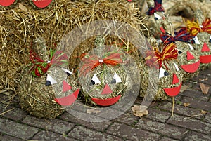 Decorative Pumpkins with Smiling Faces