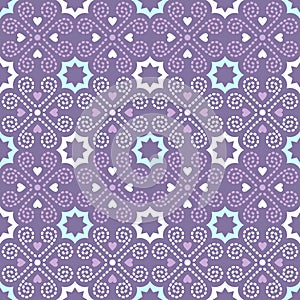Decorative Purple Blue Love Line Dot Ornament Seamless Pattern | Orl Series