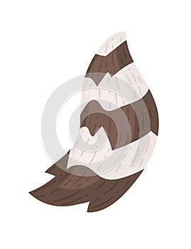 Decorative raccoon tail cartoon animal tail design vector illustration isolated on white background