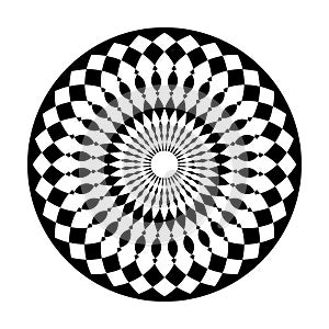 Decorative Radial Circle Black and White Pattern