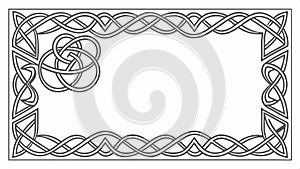 Decorative rectangular frame with a Celtic knot pattern design element vector design Generative AI