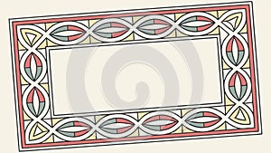 Decorative rectangular frame with a distinct geometric pattern border vector design Generative AI