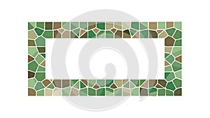 Decorative Rectangular Frame with Mosaic Pattern, Artistic Border, vector design Generative AI