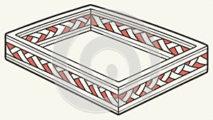 Decorative rectangular frame with repeating pattern border vector design Generative AI