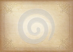 Decorative rectangular framework on a piece of parchment.