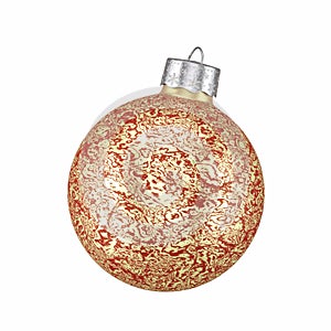 Decorative red and gold Christmas bauble