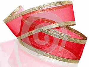 Decorative Red and Gold Ribbon