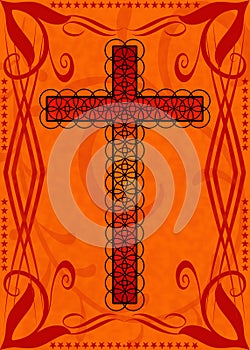 Decorative red religious cross