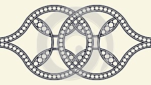 Decorative repeating chain link pattern border design, vector design Generative AI