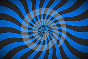 Decorative retro blue spiral background, swirling radial pattern