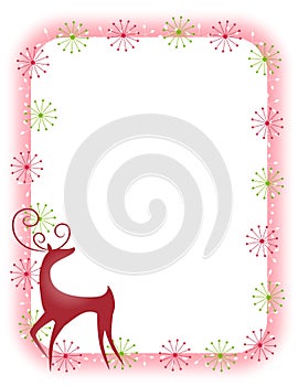 Decorative Retro Reindeer Border