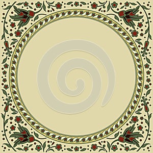 Decorative round floral framework.