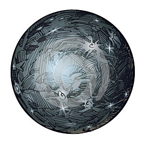 Decorative satellite or planet of the Solar system, Callisto, Ganymede