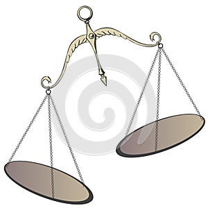 Decorative Scales of Justice. Stock illustration photo