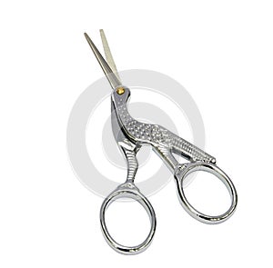 Decorative scissors in the form of a crane