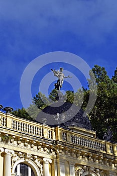 Decorative sculpture on Yellow Palace, Petropolis, Brazil