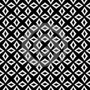 Decorative Seamless Floral Geometric Black & White Pattern Background. Flowers, geometry.