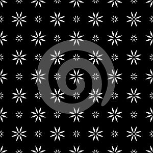 Decorative Seamless Floral Geometric Black & White Pattern Background