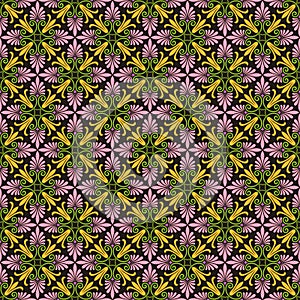 Decorative seamless floral pattern, classic art. Swatch included.