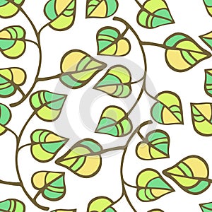 Decorative seamless green spring pattern