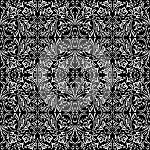 Decorative seamless pattern on black background