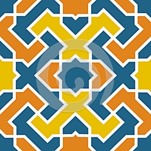 Endless pattern with geometric motif, vector decor