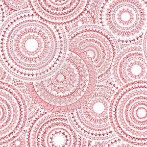 Decorative seamless pattern. Pattern brushes applied to concentric circles