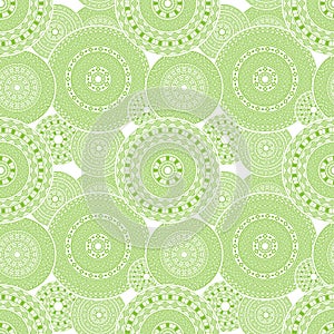 Decorative seamless pattern. Pattern brushes applied to concentric circles.