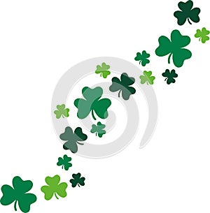 Decorative shamrocks diagonal St. Patrick`s Day