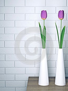 Decorative shelf with flowers.