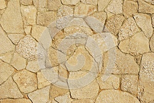 Decorative sidewalk paved with natural sandstone