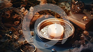 decorative silver circle frame