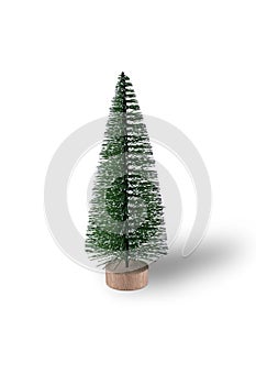 Decorative small Christmas tree isolated on white background