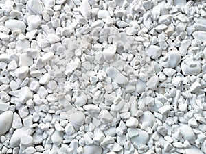 Decorative small white pebbles stone