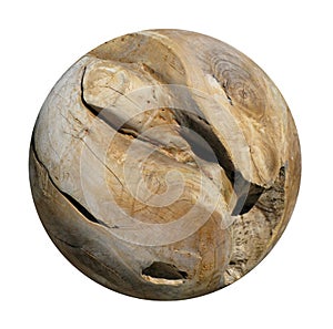 A Decorative Smooth Round Wooden Root Ball.